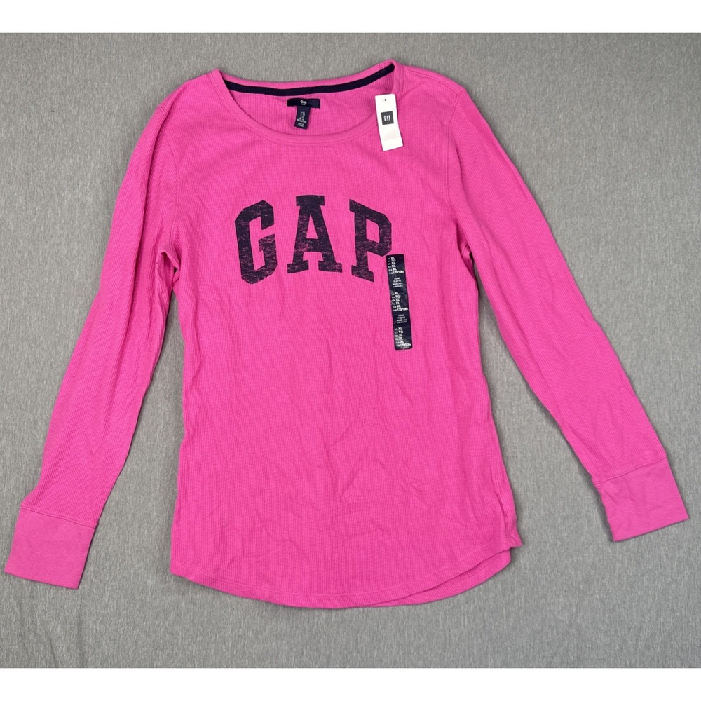 Long Sleeve Women's Thermal T-Shirts GAP XL Hot Pink NWT Preppy Boho Grunge